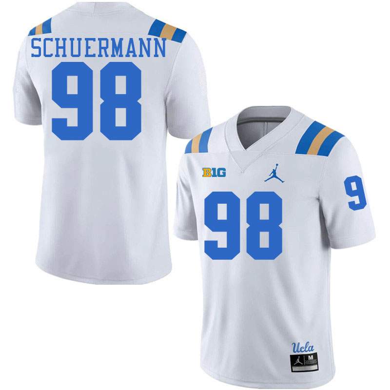 Men #98 Luke Schuermann UCLA Bruins College Football Jerseys Stitched-White